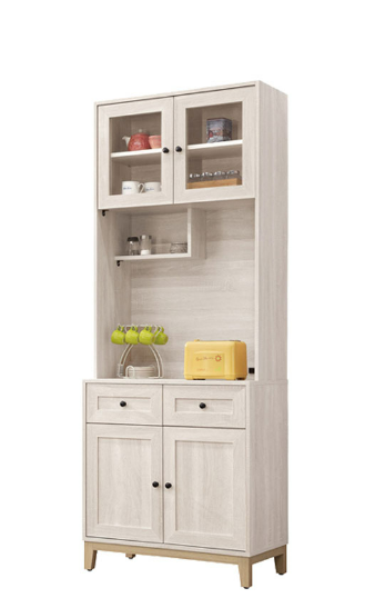 846-2維特2.6尺木面餐櫃(上+下)⊙附2片活動隔板、 ⊙附插頭座孔、