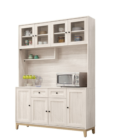 846-6維特5尺木面餐櫃(上+下)⊙附5片活動隔板、 ⊙附插頭座孔