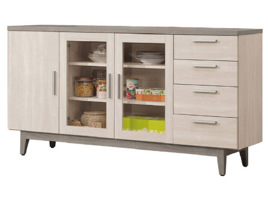 860-2海芋5.3尺收納櫃⊙門片3mm強化玻璃、 ⊙附2大2小活動隔板