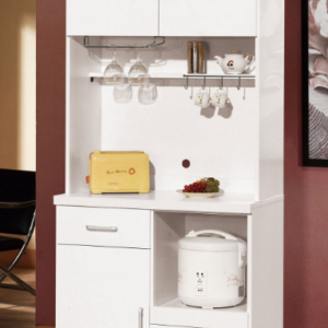 867-4祖迪白色2.7尺單門餐櫃(上+下)