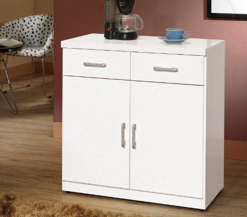 868-3祖迪白色2.7尺雙門餐櫃下座◆木門內附活動隔板x1