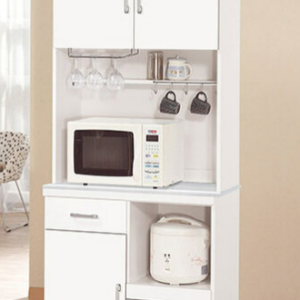 869-4祖迪白色2.7尺岩板單門餐櫃(上+下)⊙木門內附活動隔板1片、 ⊙上下座各有1個電線孔