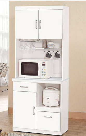 869-4祖迪白色2.7尺岩板單門餐櫃(上+下)⊙木門內附活動隔板1片、 ⊙上下座各有1個電線孔