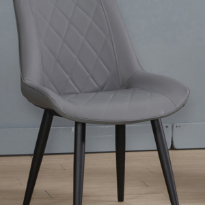 922-16品悅灰色皮餐椅坐寬36坐深42坐高45公分