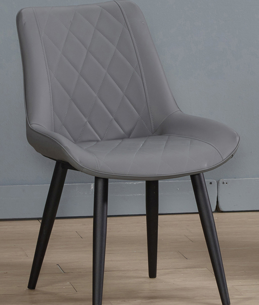 922-16品悅灰色皮餐椅坐寬36坐深42坐高45公分