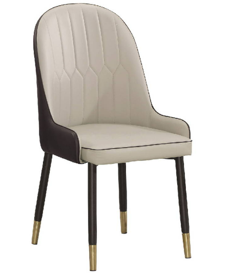 921-12正琪灰棕色皮餐椅坐寬41坐深45坐高45公分