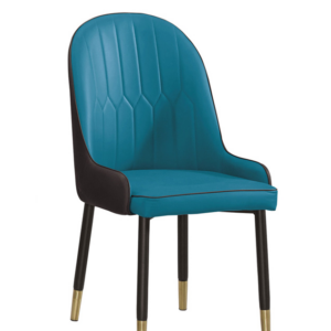 921-13正琪藍棕色皮餐椅坐寬41坐深45坐高45公分