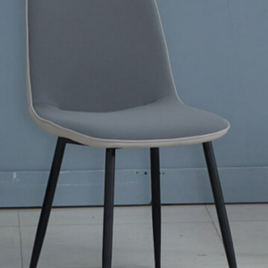 926-13 基爾灰色皮餐椅坐深39坐高49公分