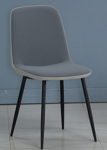 926-13 基爾灰色皮餐椅坐深39坐高49公分