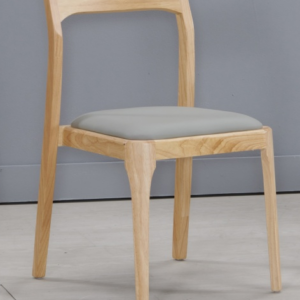 932-9越前實木灰色皮餐椅坐寬41/坐深43/坐高46cm