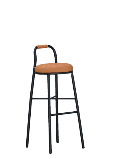 934-6胡達橘色皮面吧台椅坐寬35坐深28坐高76公分