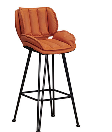 906-14雅約橘色科技布吧台椅