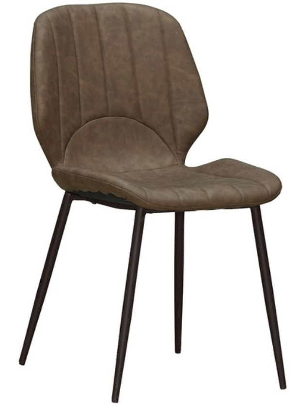 926-2耶寧雲彩棕色皮餐椅坐深40坐高45公分