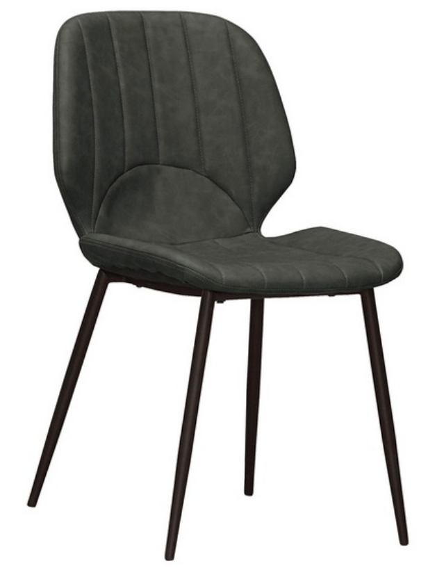 926-3耶寧雲彩深灰色皮餐椅坐深40坐高45公分