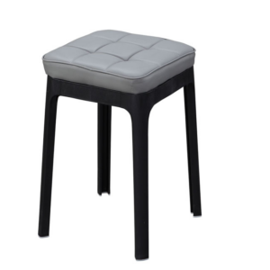 930-2栗東灰色皮面方凳