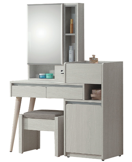 C551-10 艾維斯2.65尺伸縮鏡台(全組含框+椅子+櫃)