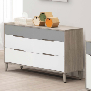 C600-1肯詩特淺灰雙色4尺六斗櫃