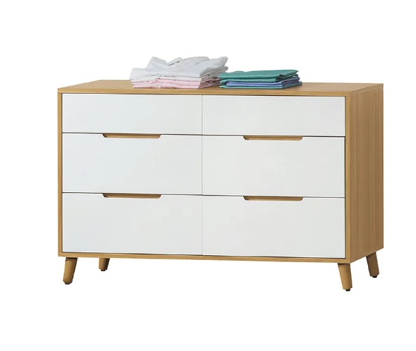 C601-7 肯詩詩烤白雙色六斗櫃