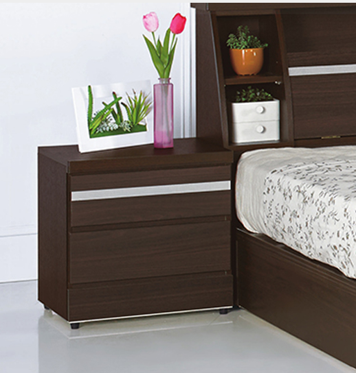 C620-7 凱恩胡桃二抽床頭櫃(單只.全木心板.玻)