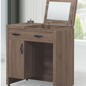 C619-3 派蒙灰橡木2.7尺掀鏡台(含椅.全木心板.掀鏡和門片皆緩衝後紐)