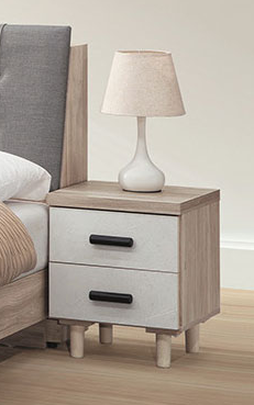C578-5 杜恩橡木白二抽床頭櫃(單只)
