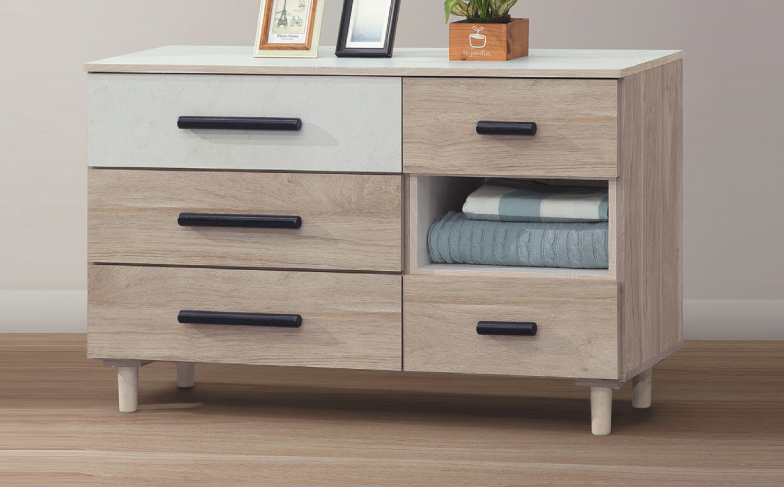 C578-9 杜恩橡木白六斗櫃