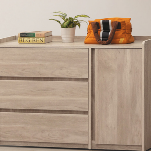 C609-4 依夏淺橡木4尺三斗置物櫃