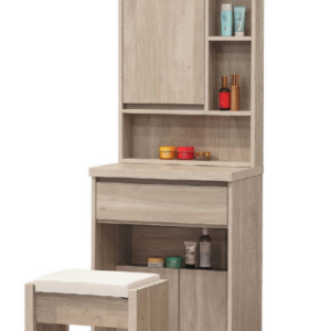 C609-6 依夏淺橡木2尺鏡台(含椅)