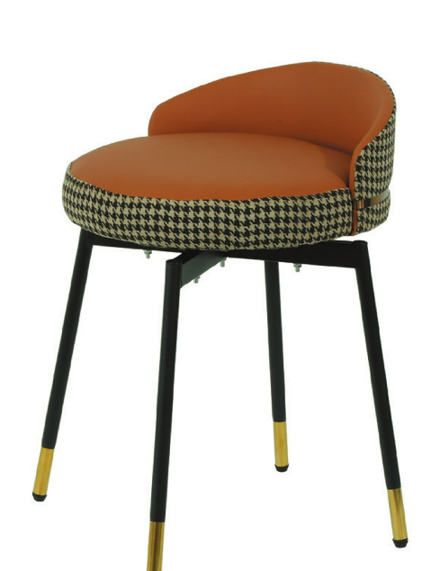 C631-3 千鳥格布化妝凳(可360度轉動)