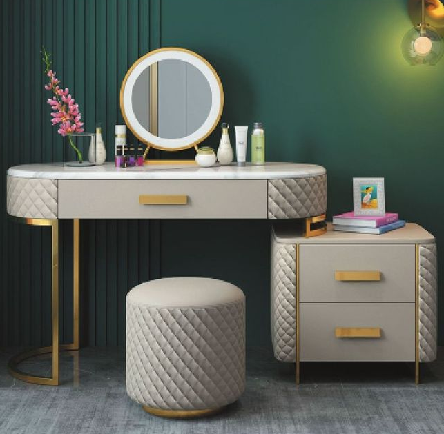 C629-4 B59 化妝台(全組.恕不拆賣.含鏡.含椅子)