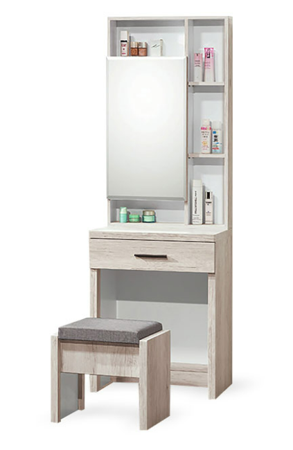 C637-3 凱特古橡木2尺鏡台(含椅)