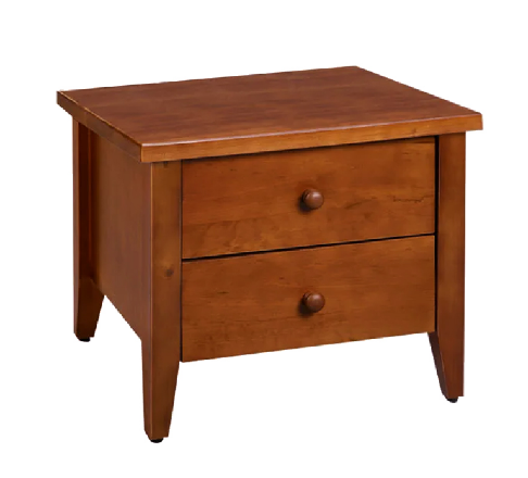 C658-6 克莉絲淺胡桃色床頭櫃(全實木.鋼珠滑軌)