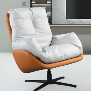 C730-3 S-17 休閒椅(桔+灰.可360度旋轉)