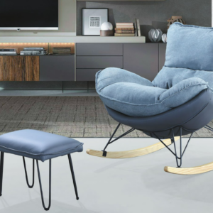 C729-6 T39搖椅(灰麻+灰皮.含腳踏.恕不拆賣)