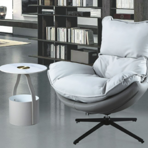 C730-5 T39-6 轉動休閒椅(淺灰+深灰皮)