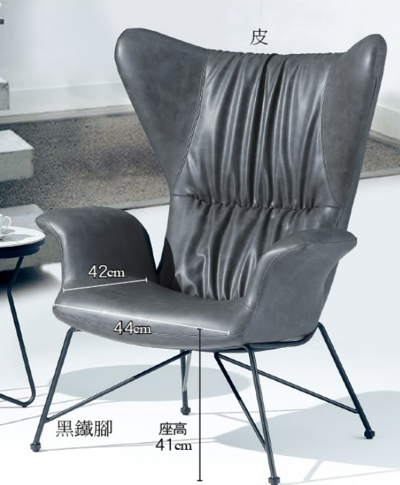 C732-1 AO16C休閒椅(深灰皮)