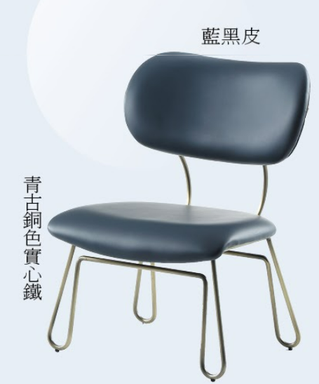 C734-10 FA-1005B休閒椅(藍黑皮)