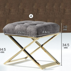 C736-2 丹尼斯化妝椅深灰麻布(19-05/金腳)