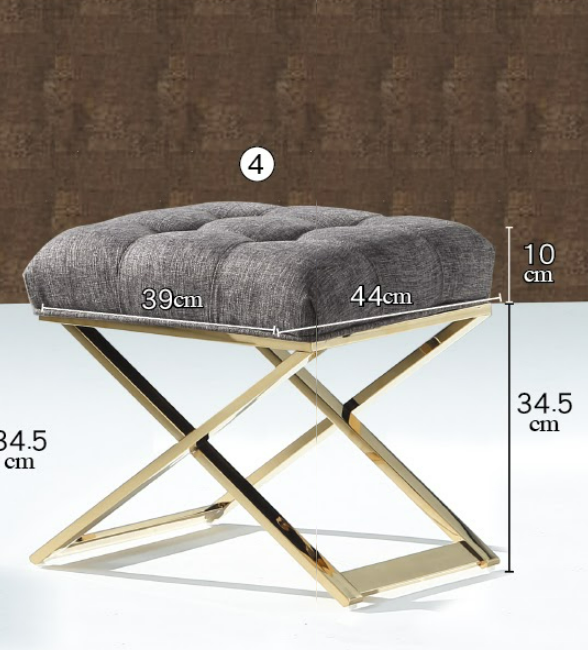 C736-2 丹尼斯化妝椅深灰麻布(19-05/金腳)