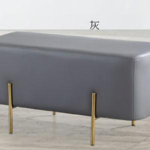 C738-4 SH-1822 長方凳(金腳.灰皮)