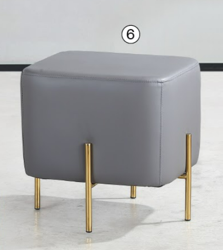 C738-9 SH-1822 方凳(金腳.灰皮)