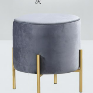 C738-11 T201小圓凳(絨布灰)