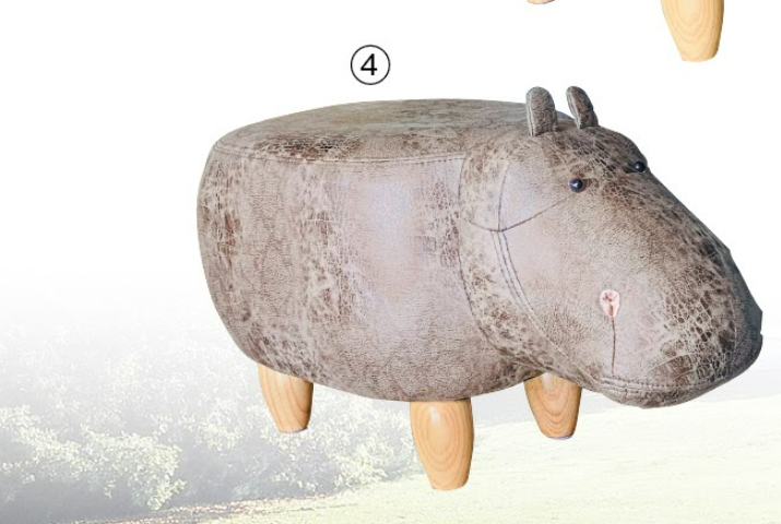 C739-1 河馬造型椅(不可置物.咖啡色皮)