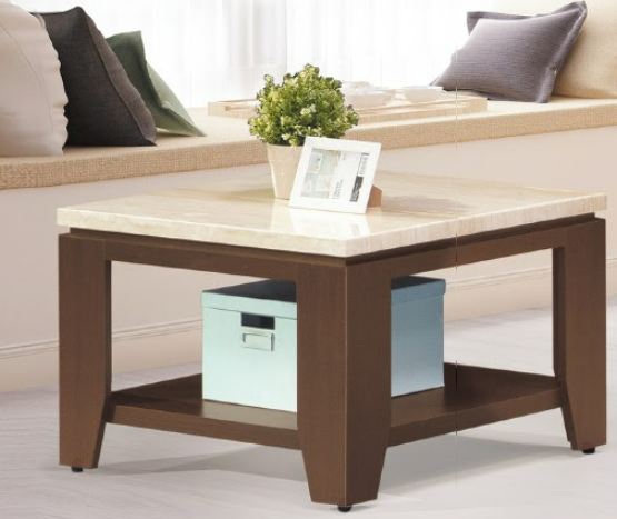 C746-4 胡桃耐磨2尺小茶几(仿石紋.全木心板)