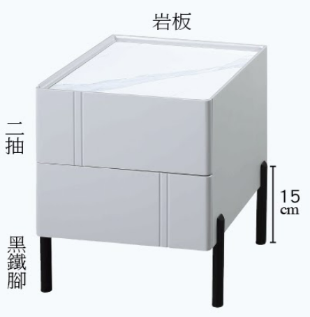 C281-11 G8009  淺灰床頭櫃