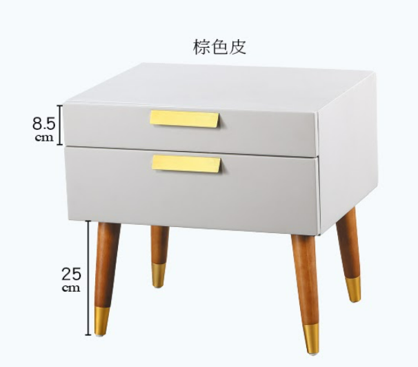 C279-11 6005-1 床頭櫃(棕色皮)