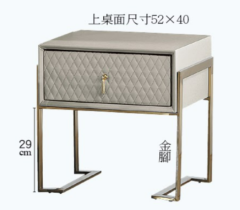 C280-16 409 淺灰皮床頭櫃