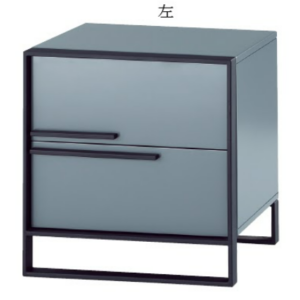 C279-4 401 床頭櫃(左 黑腳灰色)
