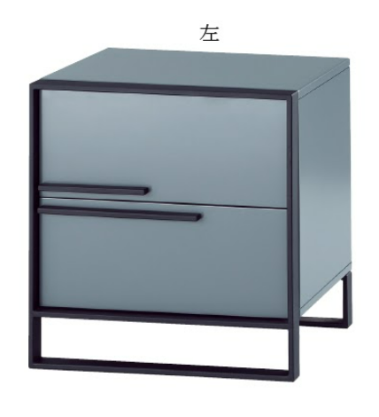 C279-4 401 床頭櫃(左 黑腳灰色)