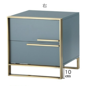 C796-4 401 床頭櫃(MDF 右 金腳灰色)